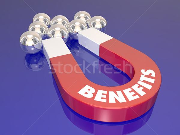 Stock photo: Benefits Magnet Lure Pull People Customers Product Features