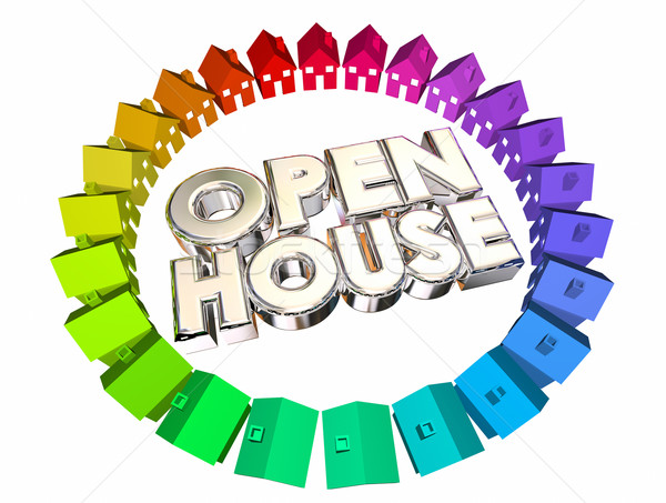 Open House Homes for Sale Words 3d Illustration Stock photo © iqoncept