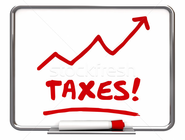 Taxes Rising Arrow Up IRS More Taxation 3d Illustration Stock photo © iqoncept