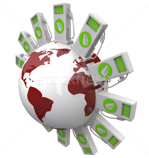 Green Fuel Pumps Surrounding the Earth Stock photo © iqoncept