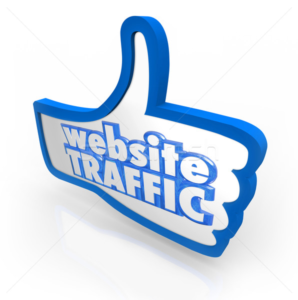 Website Traffic Thumb Up Increase Visitors Online Reputation Stock photo © iqoncept