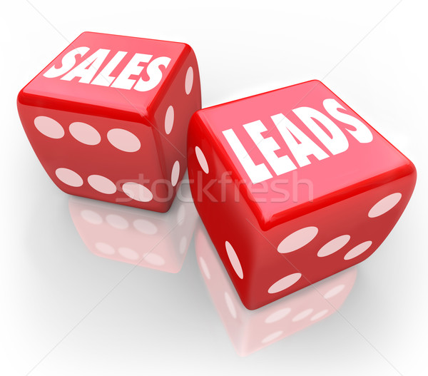 Sales Leads Words Red Dice Gambling New Business Customers Stock photo © iqoncept