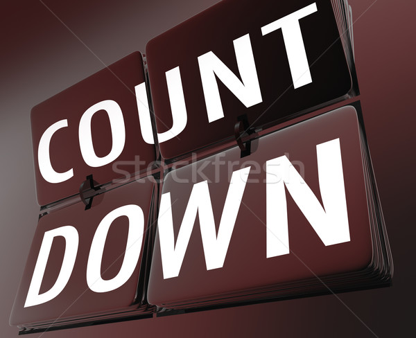 Stock photo: Countdown Word Retro Clock Flipping Tiles Deadline Now