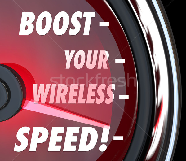 Boost Your Wireless Speed Measure Performance Speedometer Stock photo © iqoncept