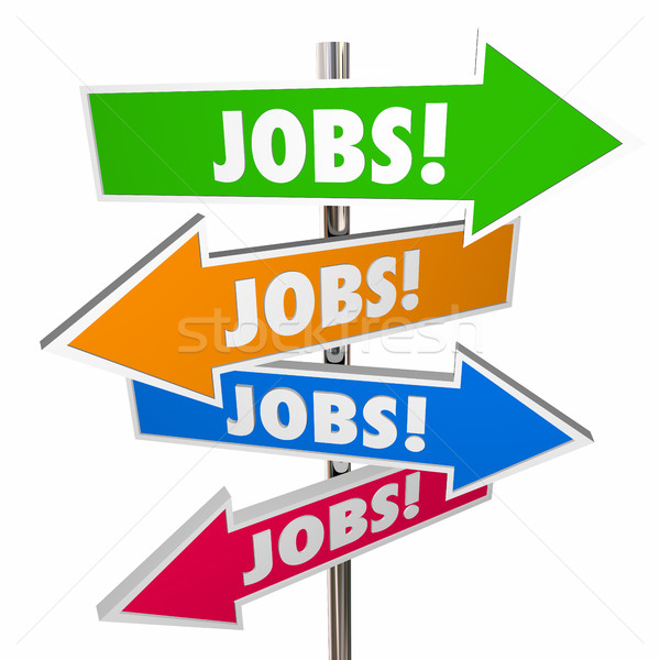 Jobs Careers Open Positions Hiring Signs Words 3d Illustration Stock photo © iqoncept