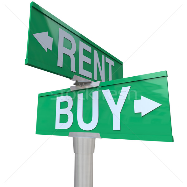 Stock foto: Kaufen · vs · Verkauf · Straßenschild · grünen · Hinweis
