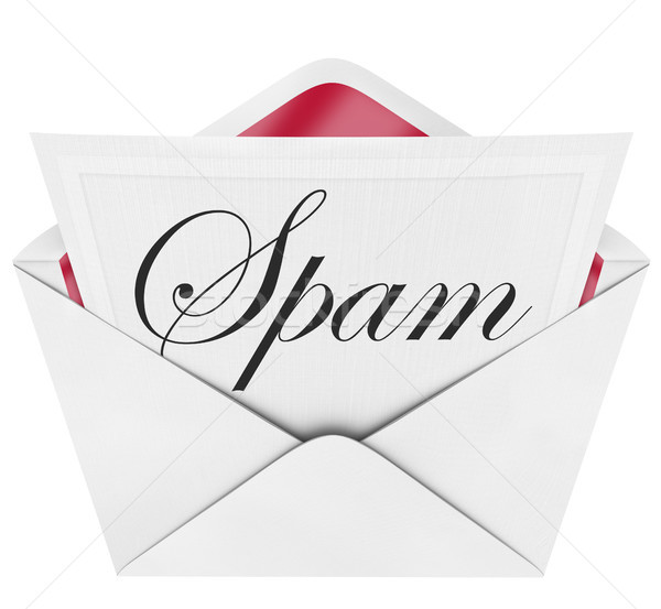 Spam boríték email szó üzenet jegyzet Stock fotó © iqoncept