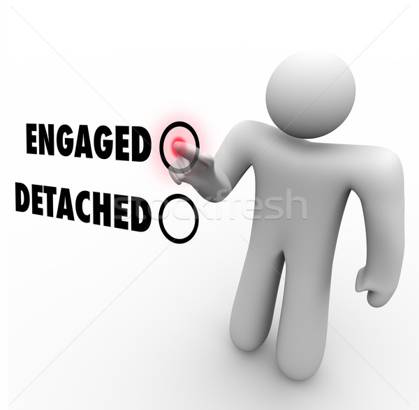Engaged Vs Detached Person Choosing Interaction Attitude Stock photo © iqoncept