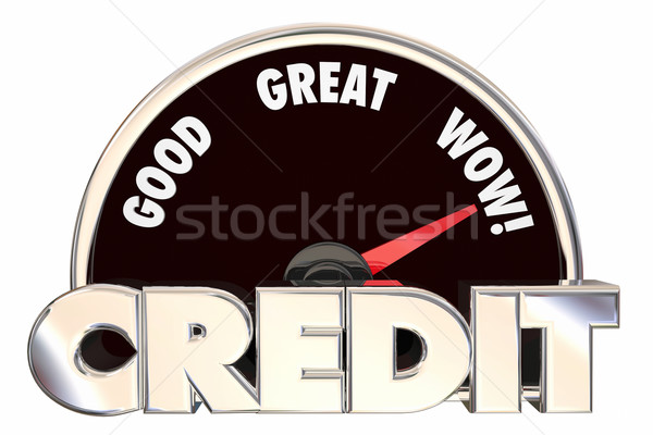 Stock fotó: Kredit · pontszám · sebességmérő · jó · nagyszerű · kölcsön