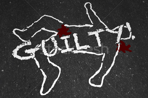 Guilty Crime Suspect Dead Body Murder Chalk Outline Illustration Stock photo © iqoncept