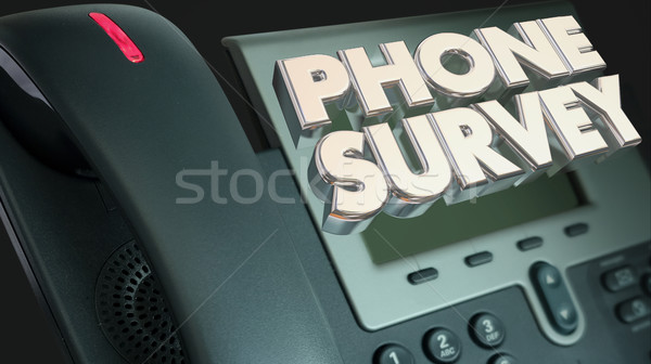 Phone Survey Ask Answer Questions Poll Respond 3d Illustration Stock photo © iqoncept