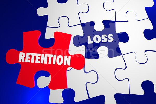 Retention Vs Loss Puzzle Piece Hold Onto Keep 3d Illustration Stock photo © iqoncept
