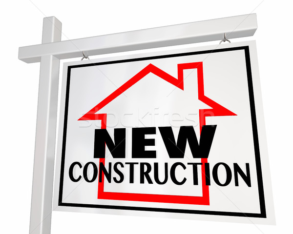 New Construction Home House for Sale Real Estate Sign 3d Illustr Stock photo © iqoncept