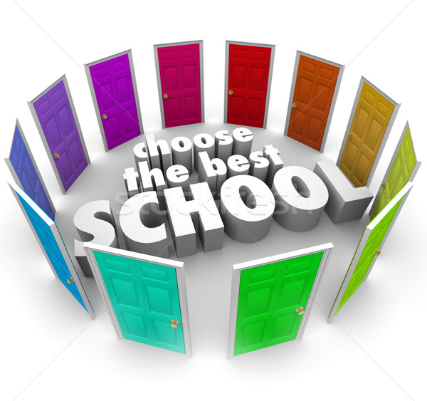 Choose Best Schools Colored Doors Top College University Choice Stock photo © iqoncept