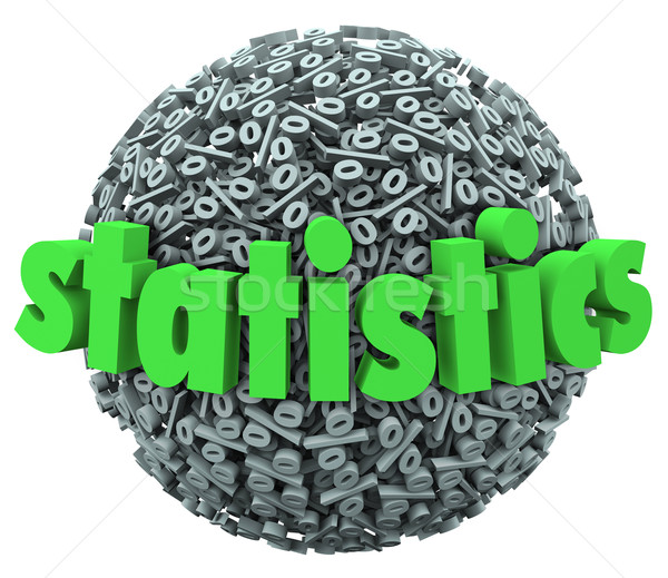 Statistics Word Percentage Sign Sphere Ball Stats Stock photo © iqoncept