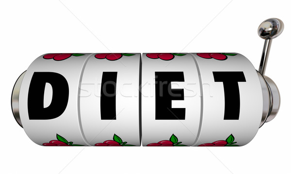 Diet Lose Weight Slot Machine Wheels Eat Less Plan Results Stock photo © iqoncept