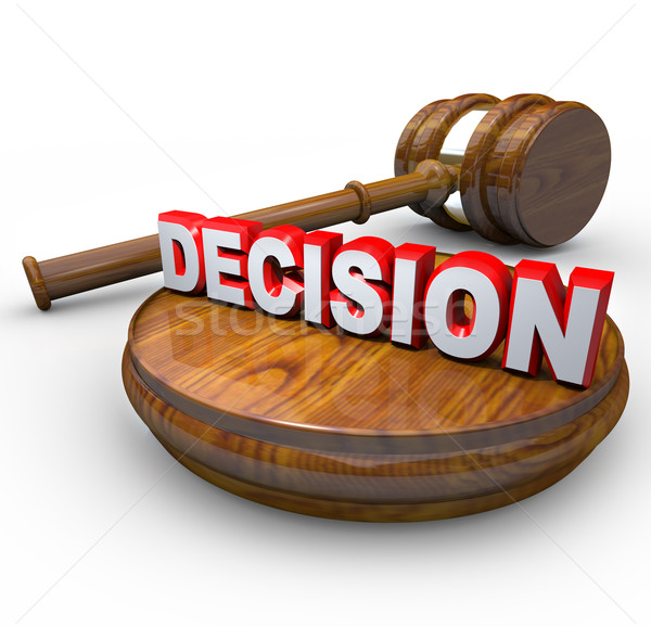 Beslissing rechter hamer woord finale vonnis Stockfoto © iqoncept