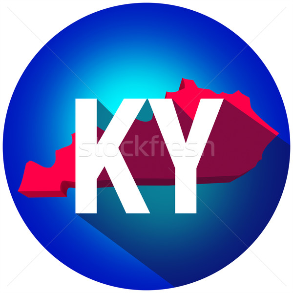 Kentucky KY Letters Abbreviation Red 3d State Map Long Shadow Ci Stock photo © iqoncept