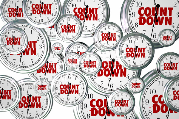 Countdown Clocks Flying Deadline Time Passing Due Date Moment 3d Stock photo © iqoncept