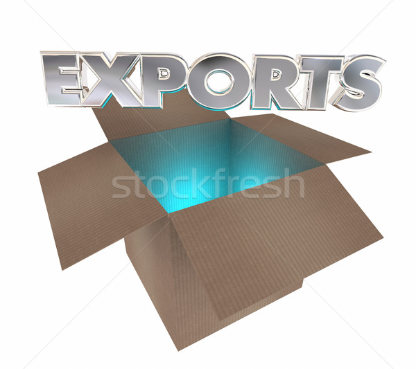 Exports Cardboard Box International Products Goods Shipment 3d I Stock photo © iqoncept