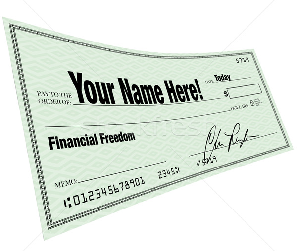 Your Name Here - Financial Freedom Blank Check Stock photo © iqoncept