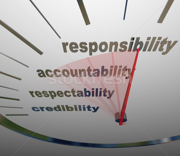Responsabilità responsabilità livello dovere tachimetro Foto d'archivio © iqoncept