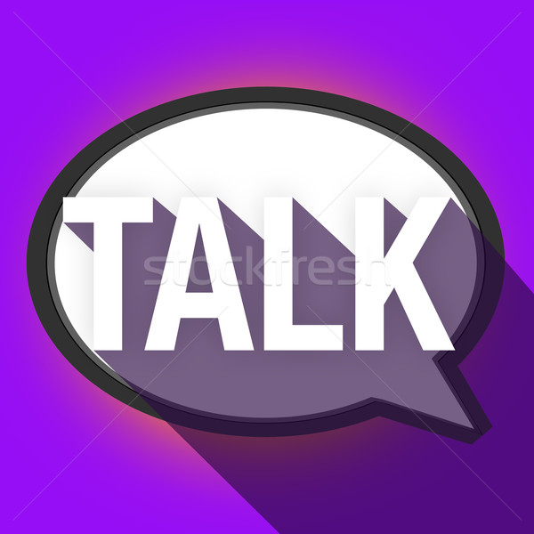 Talk Word Long Shadow Speech Bubble Communication Stock photo © iqoncept