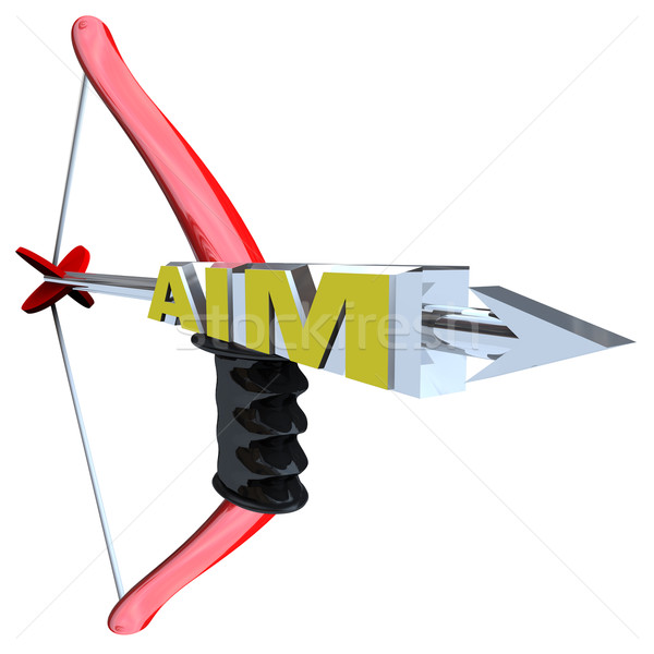 Aim - Word on Bow and Arrow Stock photo © iqoncept