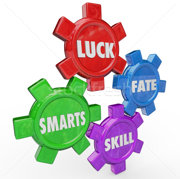 Luck Fate Skill Smarts Four Essential Factors Success Stock photo © iqoncept