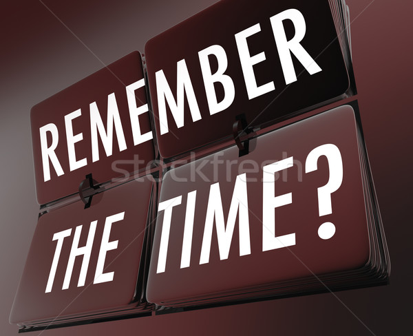 Zeit Worte Uhr Fliesen Retro veranschaulichen Stock foto © iqoncept