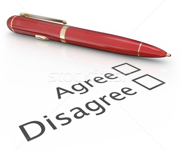 Agree Disagree Pen Voting Answer Choosing Yes No Approval Disapp Stock photo © iqoncept