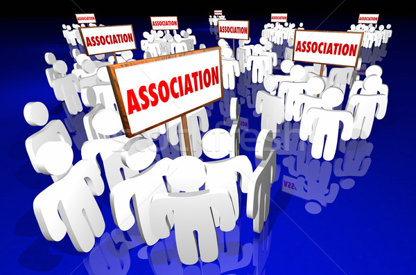 Stock photo: Association Groups People Meeting Club Membership Signs 3d