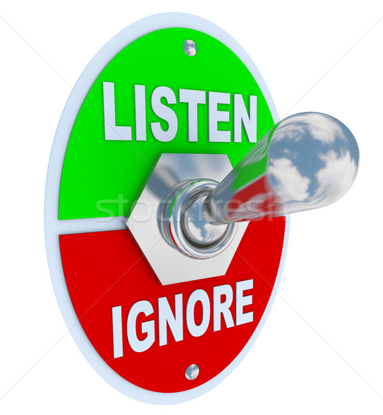 Listen Vs. Ignore - Toggle Switch Stock photo © iqoncept