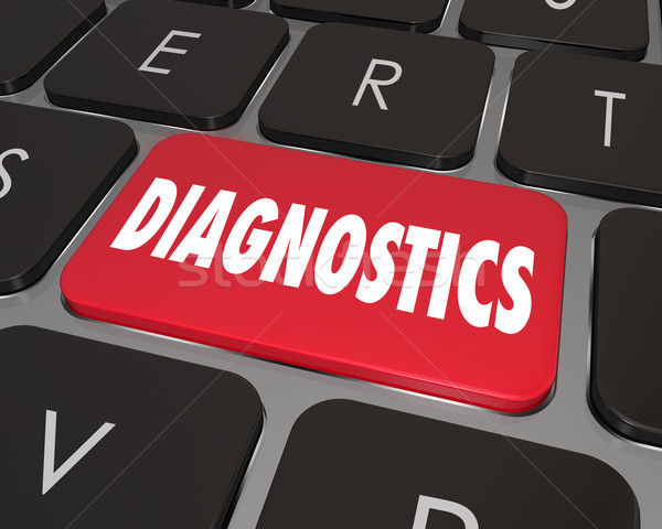 Foto stock: Diagnóstico · palabra · clave · encontrar · línea