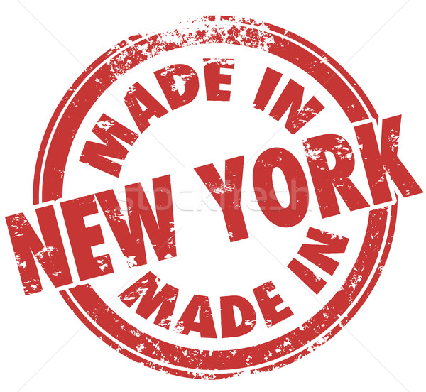 紐約 自豪 製造業 生產 郵票 徽章 商業照片 © iqoncept
