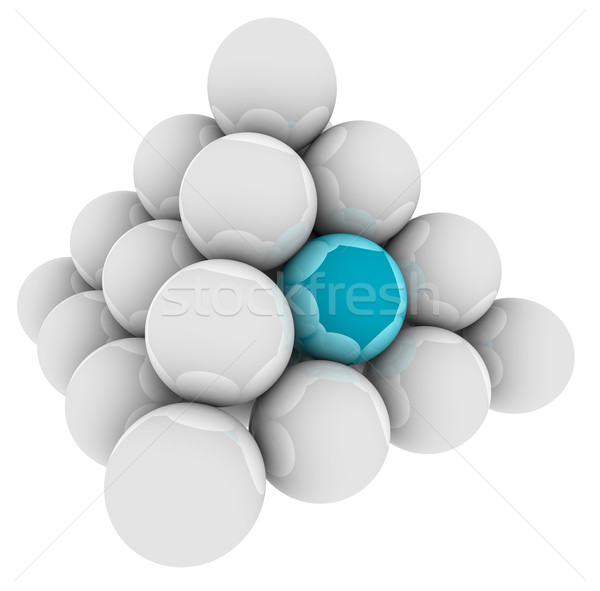 Blue Ball Unique Different Special Pyramid Standing Out Stock photo © iqoncept