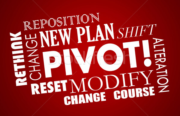 Pivot Change Course New Business Model Words 3d Illustration Stock photo © iqoncept