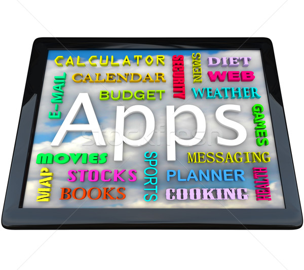 Table Computer - Apps Words for Applications Stock photo © iqoncept