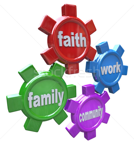 齒輪 生活 平衡 信仰 家庭 工作 商業照片 © iqoncept
