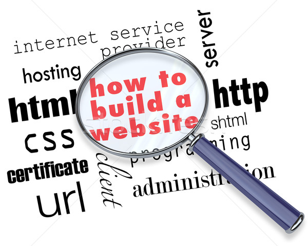 How to Build a Website - Magnifying Glass Stock photo © iqoncept