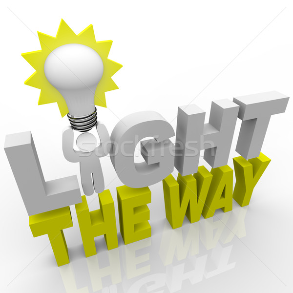 Light the Way - Leader with Bulb Lights Direction for Success Stock photo © iqoncept