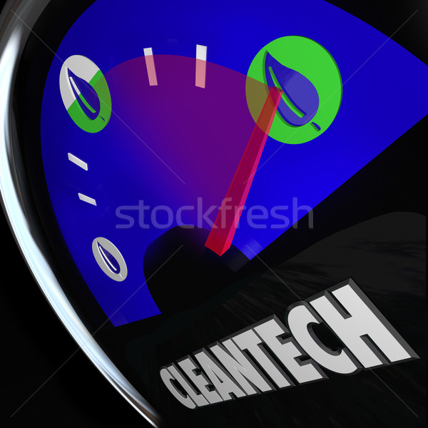 Cleantech Power Energy Gauge New Renewable Resource Business Stock photo © iqoncept