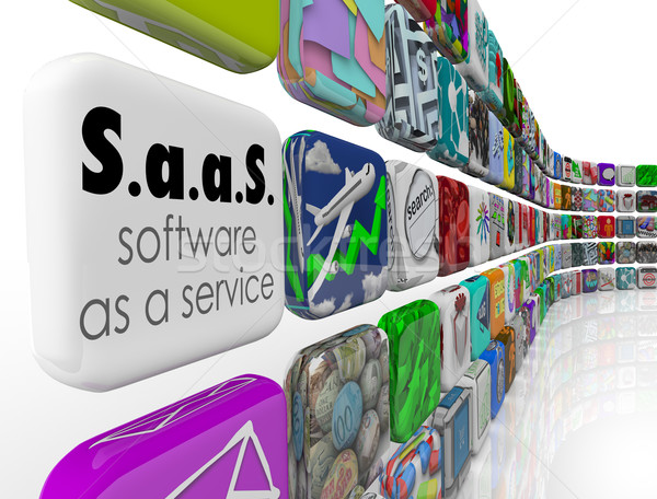 SaaS Software as a Service Program App Tiles License Application Stock photo © iqoncept