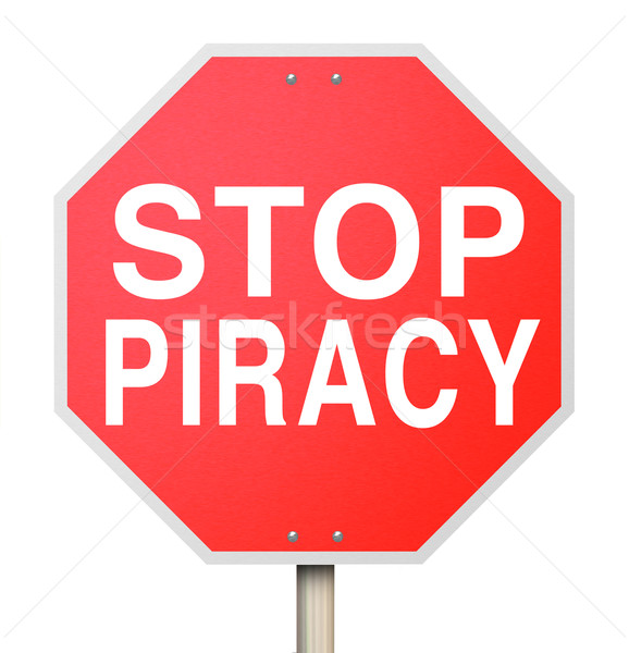 Stop piractwo nielegalny pliku podział Internetu Zdjęcia stock © iqoncept