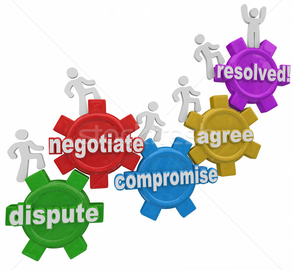 Stock photo: Compromise Dispute Negotiation Agreement Resolution People on Ge