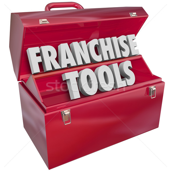 Franchise Tools 3d Words Toolbox Start New Licensed Business Stock photo © iqoncept