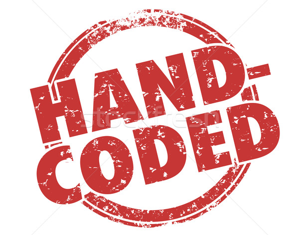 Hand-Coded Word Stamp Programmer Development Coder Stock photo © iqoncept