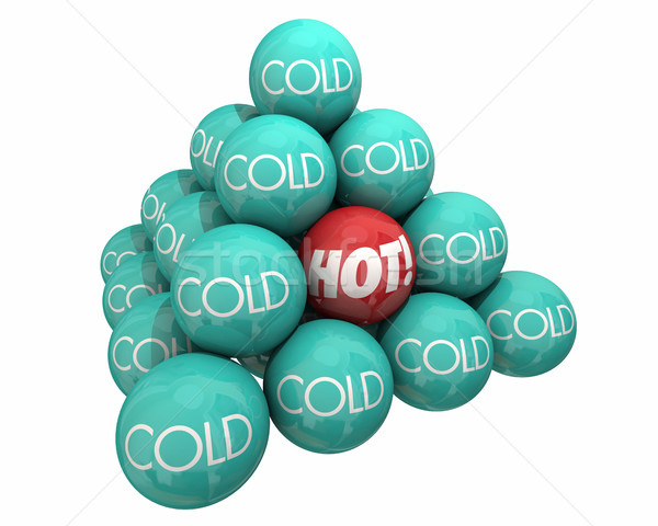 Hot Vs Cold Balls Pyramid Heat Cool Temperature 3d Illustration Stock photo © iqoncept