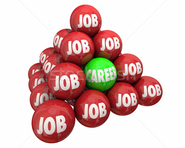 Job vs Karriere Ball Pyramide Beschäftigung Stock foto © iqoncept