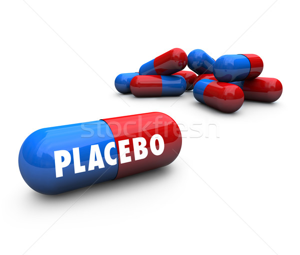 Placebo pigułki nie leczniczy kontroli Zdjęcia stock © iqoncept
